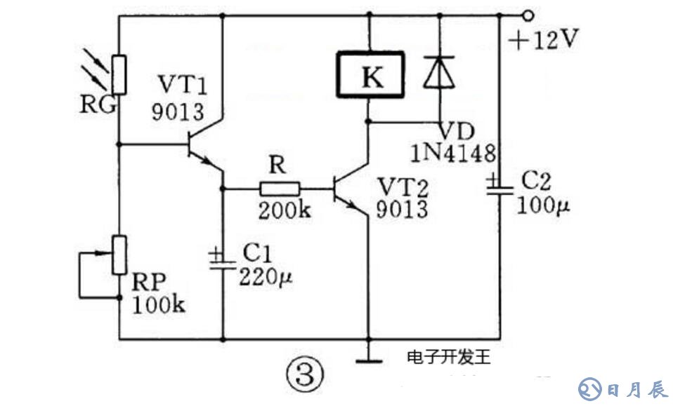 三極管組成的光控開關電路原理圖_四款光控開關電路圖