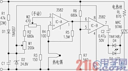 自制恒溫電烙鐵電路圖